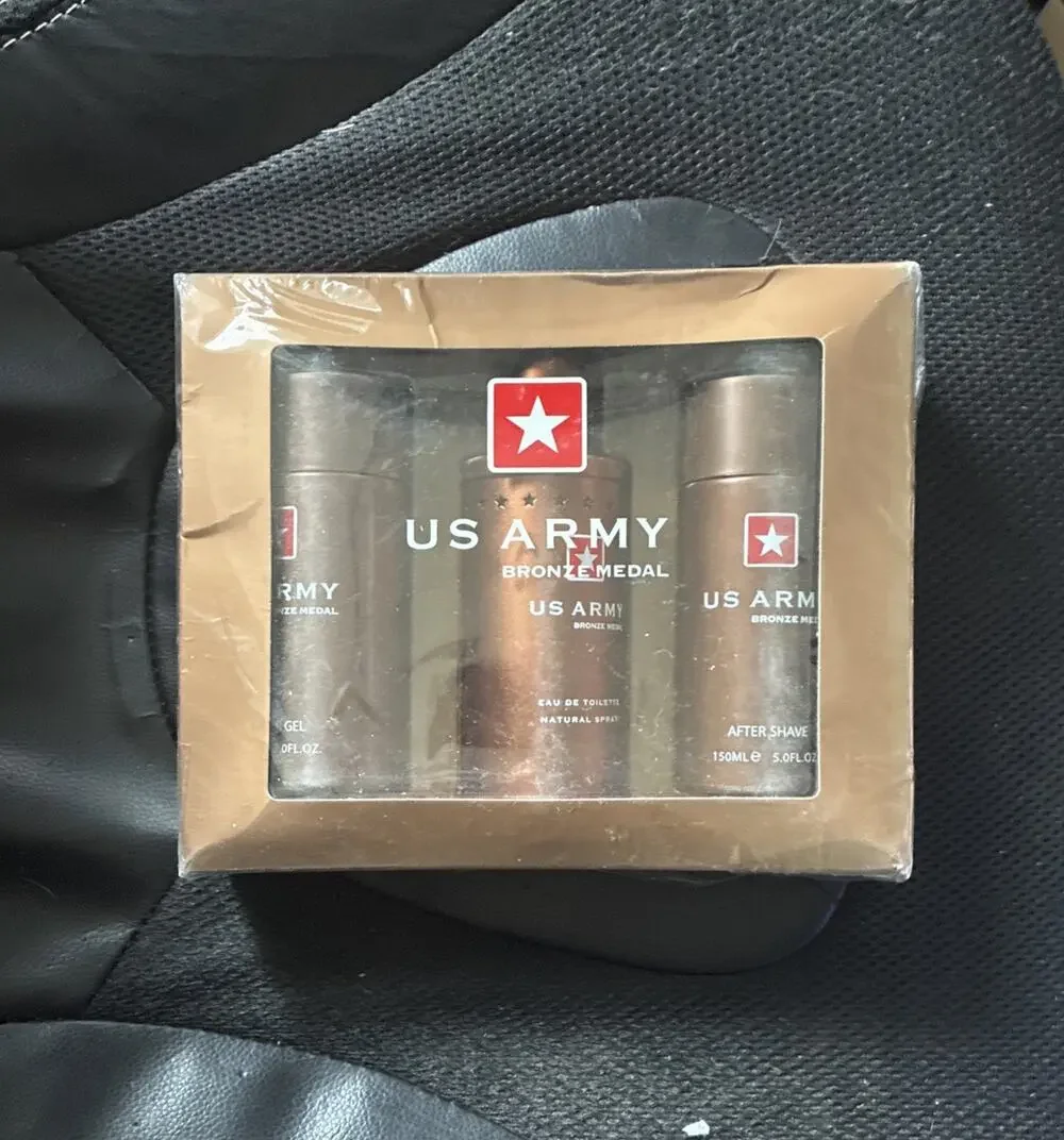 US Army Bronze Medal 3.4oz EDT & 5.0 0z AFTERSHAVE & 5.0 oz SHOWER GEL SET NEW.!
